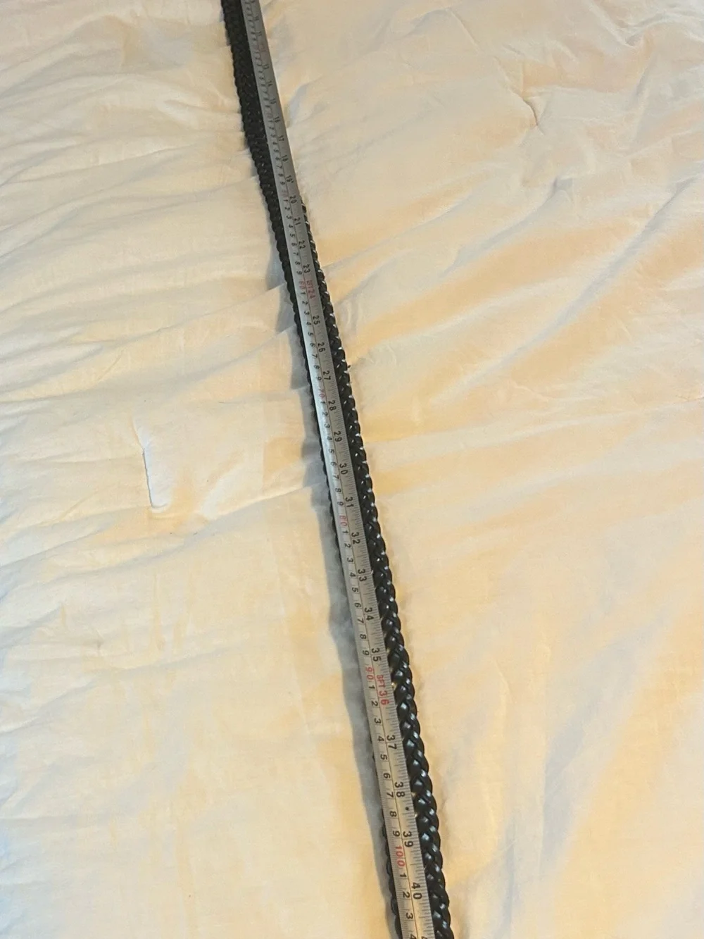 GAP Black Braided Leather Belt with Brass Buckle
